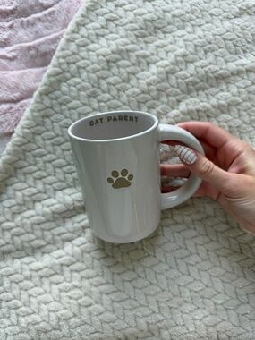 Target White 'Cat Parent' Ceramic Mug with Gold Paw